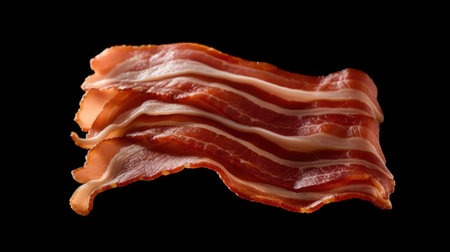 Tasty Bacon Strips - A Delicious Breakfast Food Generated by AIの素材