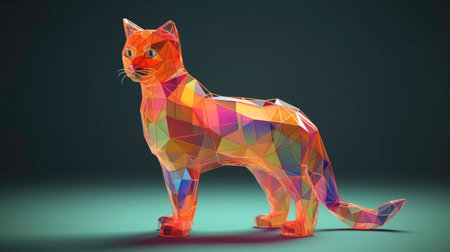 3D Illustration of a Cute and Fluffy Cat generated by AIの素材