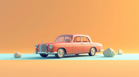 3D Illustration of a Futuristic Car Design generated by AIの素材