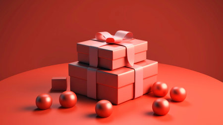 Surprise and Joy in 3D Gift Box Illustration generated by AIの素材