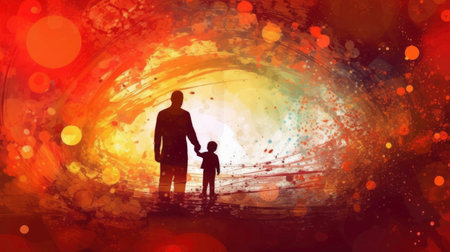 Colorful and Vibrant Abstract Illustration for Father's Day generated by AIの素材