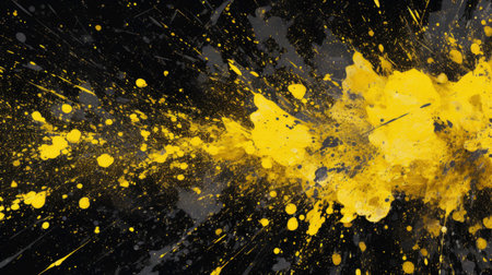 Dynamic Design of Black and Yellow Color Shapes (generated by AI)の素材