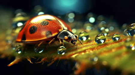 Macro photography of a stunning world in close-up generated by AIの素材