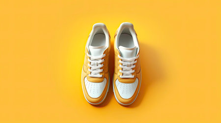 Sneakers on a colorful background with fashion style and sport spirit generated by AIの素材