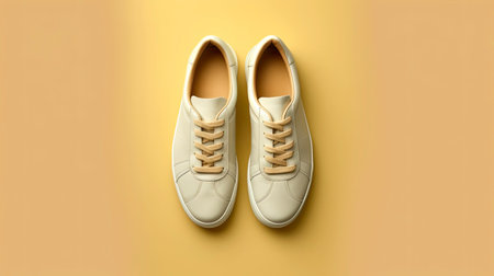 Sneakers on a colorful background with fashion style and sport spirit generated by AIの素材