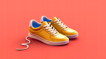 Sneakers on a colorful background with fashion style and sport spirit generated by AIの素材