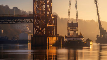 Crane and Building Project in the Modern City View generated by AIの素材