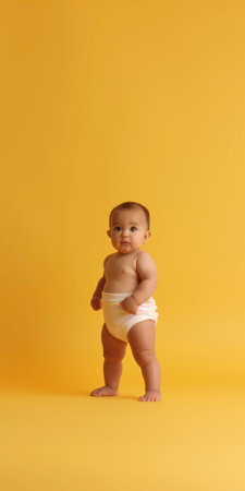 Cute Baby Posing and Looking at the Camera generated by AIの素材