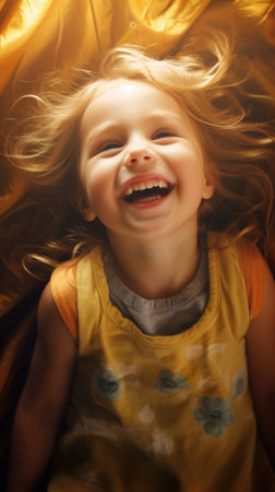 A Portrait of a Child Sparkling in the Sun Raysの素材