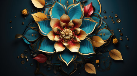 Bright and Creative 3D Graphic of Flowers generated by AIの素材