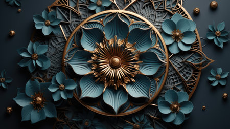 Bright and Creative 3D Graphic of Flowers generated by AIの素材