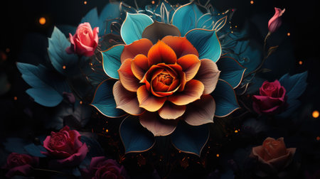 Bright and Creative 3D Graphic of Flowers generated by AIの素材