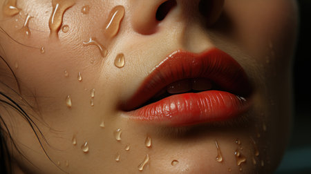 Fashion and beauty portrait of a girl with colorful makeup - generated by AIの素材