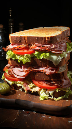 large sized sandwich generated by AIの素材