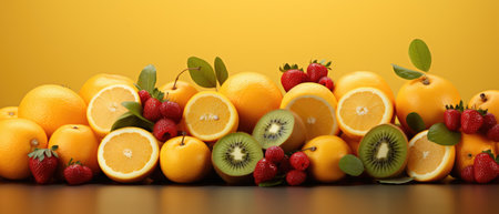 fresh fruit background generated by AIの素材
