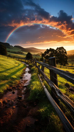 tree with amazing landscape generated by AIの素材