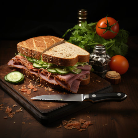 large sized sandwich generated by AIの素材
