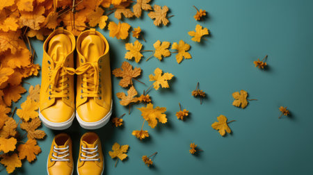 Autumn concept with space for inscription generated by AIの素材
