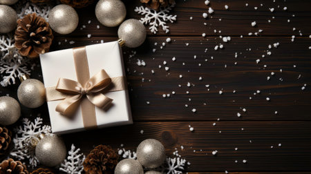 Christmas layout with gift or gift boxes. Generated by AIの素材