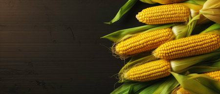 Corn background with copy of space. Generated by AIの素材