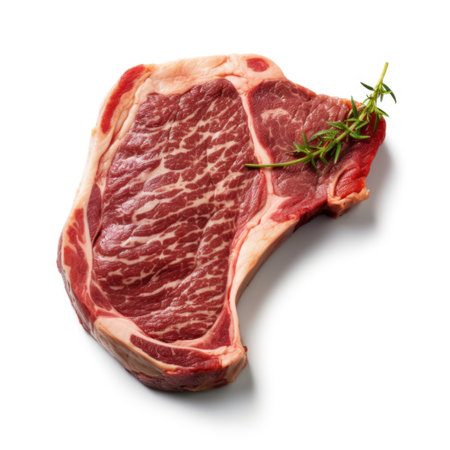 bone-in steak on a white background. generated by aiの素材