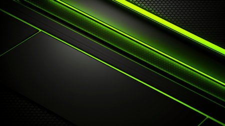 Carbon fiber and neon green backgroundの素材