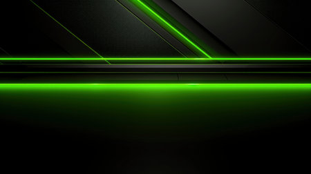 Carbon fiber and neon green backgroundの素材