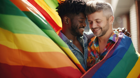 Love and Unity: A Thoughtful LGBT Coupleの素材