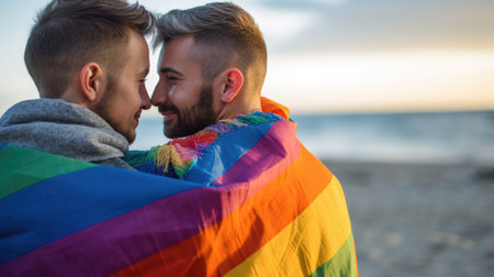 Love and Unity: A Thoughtful LGBT Coupleの素材