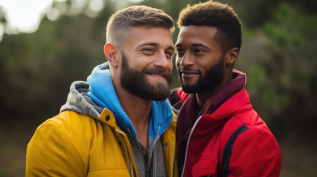 Love and Unity: A Thoughtful LGBT Coupleの素材
