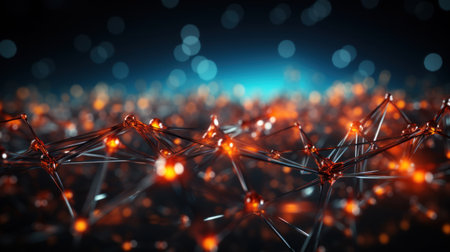 Abstract geometric with connected lines and dots. Big data visualization, network connectionの素材