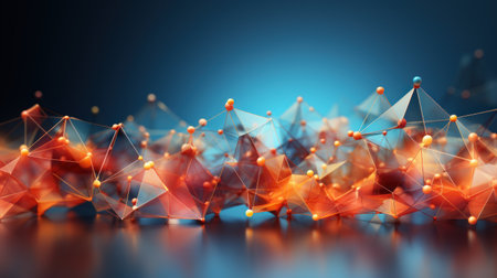 Abstract geometric with connected lines and dots. Big data visualization, network connectionの素材