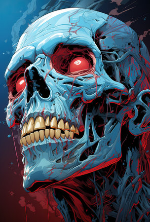 Zombie art zombiefigureart, in the style of digital illustrationの素材