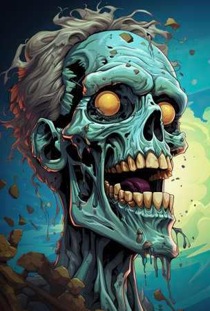 Zombie art zombiefigureart, in the style of digital illustrationの素材