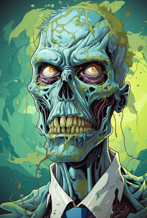 Zombie art zombiefigureart, in the style of digital illustrationの素材