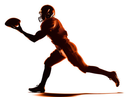 American Football Player Man Catching Receiving Silhouetteの素材