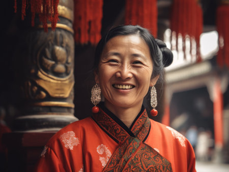Smiling Chinese Womanの素材