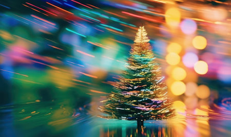 Abstraction Of Blured Christmas Treeの素材