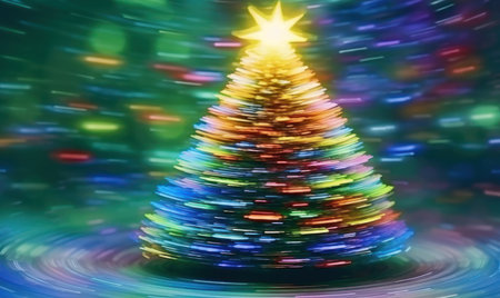 Abstraction Of Blured Christmas Treeの素材