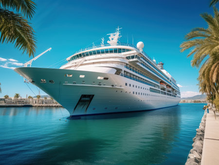 Cruise Ship Luxury Cruise Ship In Port On Sunny Day Copyrightの素材