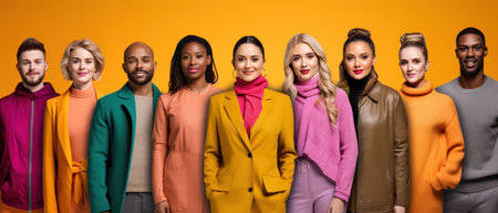 Collage Of Portraits Of Young People In Headphones Isolated Over Multicoloredの素材