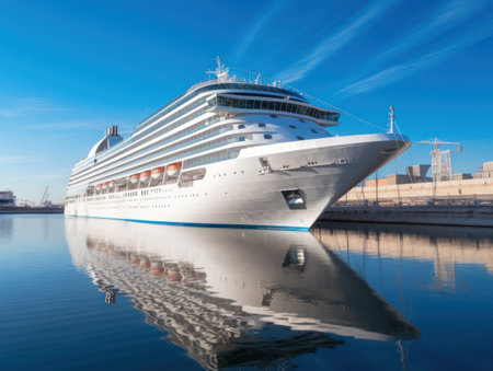 Cruise Ship Luxury Cruise Ship In Port On Sunny Day Copyrightの素材