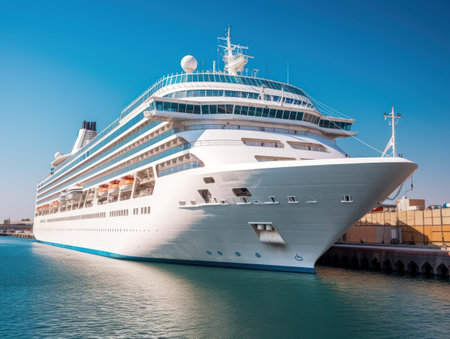 Cruise Ship Luxury Cruise Ship In Port On Sunny Day Copyrightの素材
