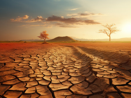 Ecology Landscape - Climate Change Concept, Desert Invasionの素材