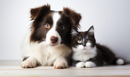 Dog And Cat Above White Bannerの素材