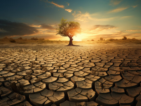 Ecology Landscape - Climate Change Concept, Desert Invasionの素材