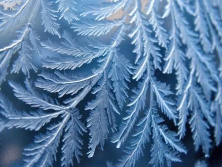 Ice Pattern On Winter Glassの素材