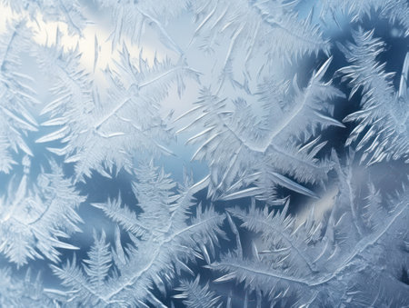 Ice Pattern On Winter Glassの素材