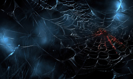 Pretty Scary Frightening Spider Web For Halloweenの素材