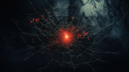 spider web off to the left of a background with mystical magical vibesの素材